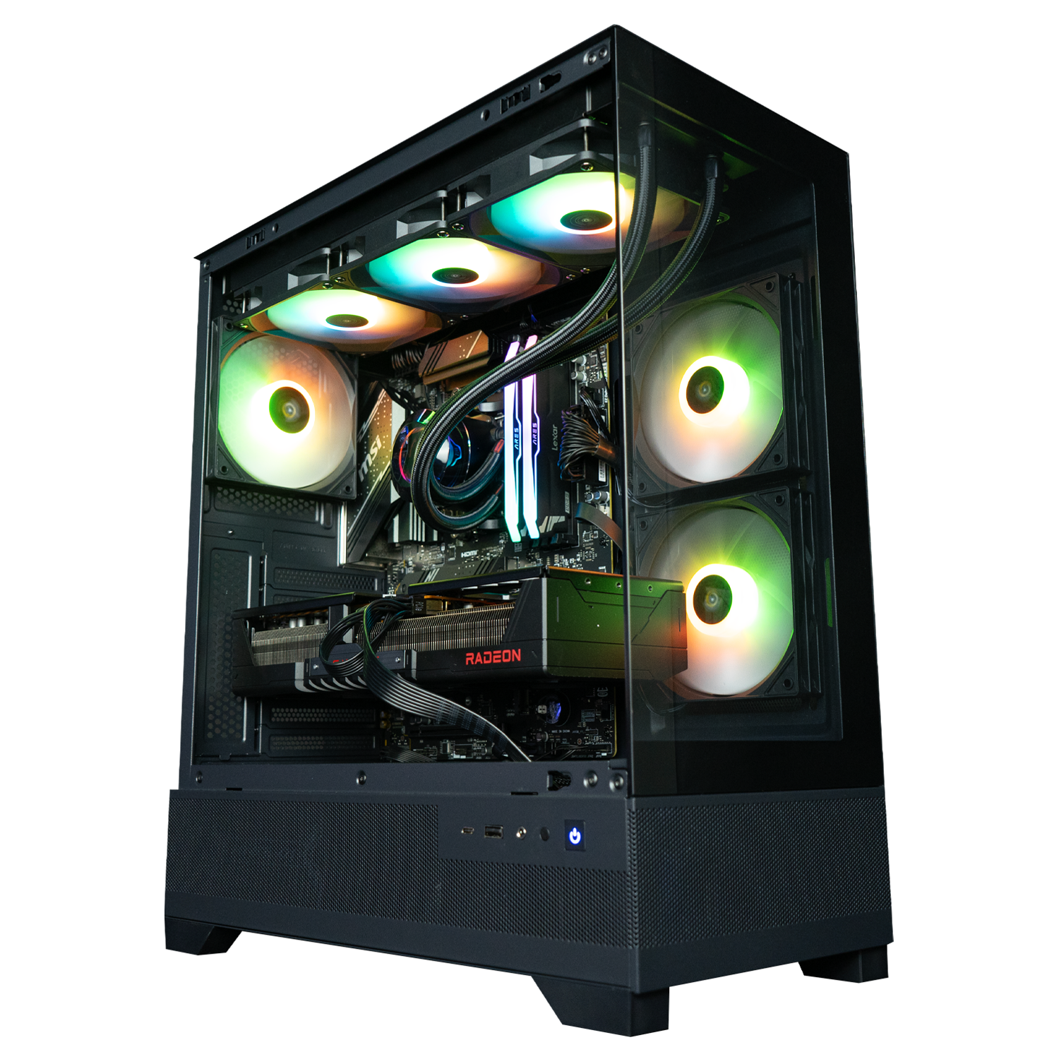 TITANO V1 - Pc gaming Ryzen 7 9800X3D, RX 9070 XT 16GB, Ram 32Gb 6000Mhz Ddr5, SSD NVMe 2000Gb, Dissipatore a Liquido 360mm, Windows 11 Pro