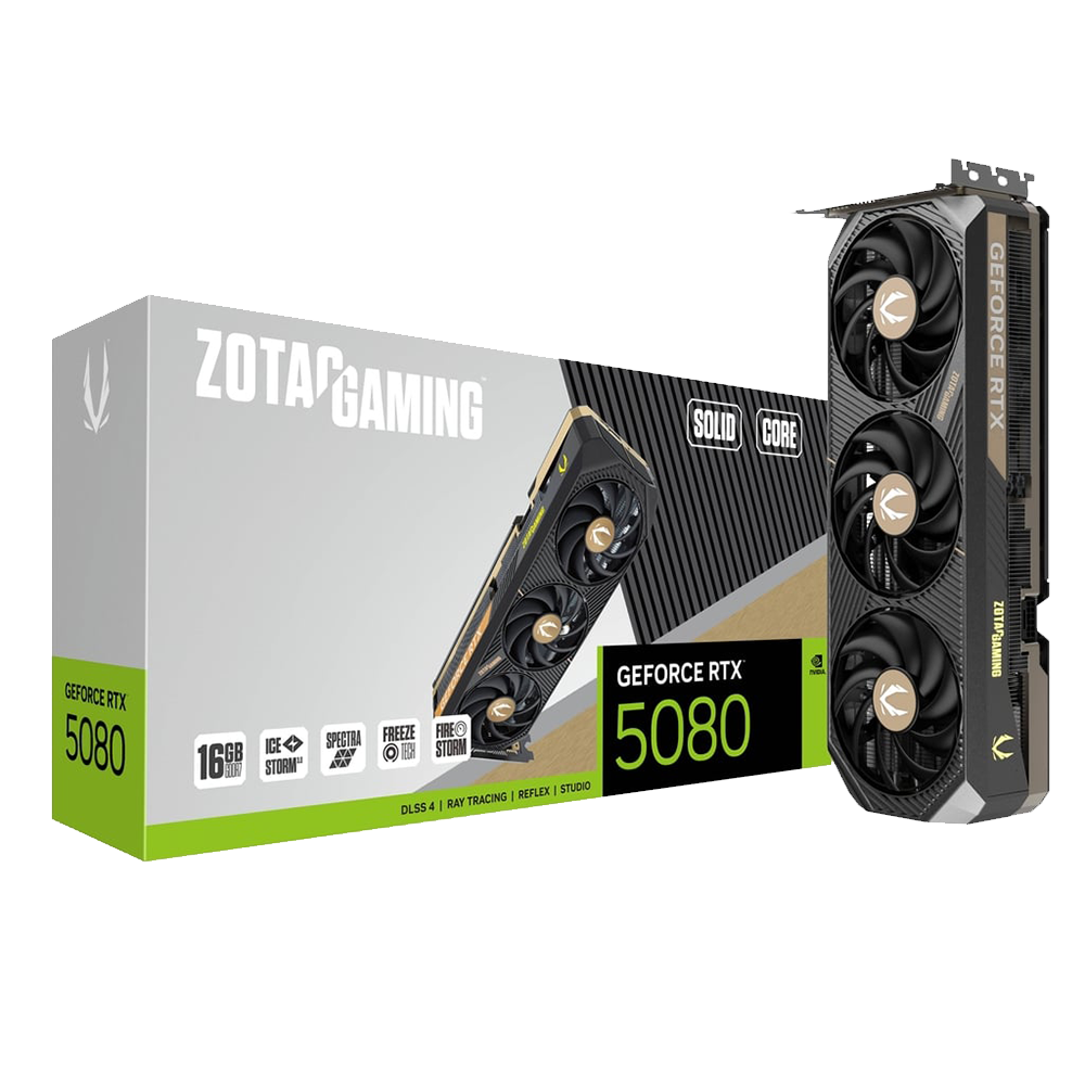 SCHEDA VIDEO Zotac GeForce RTX 5080 Solid 16GB GDDR7 (PCIe 5.0, DLSS 4)