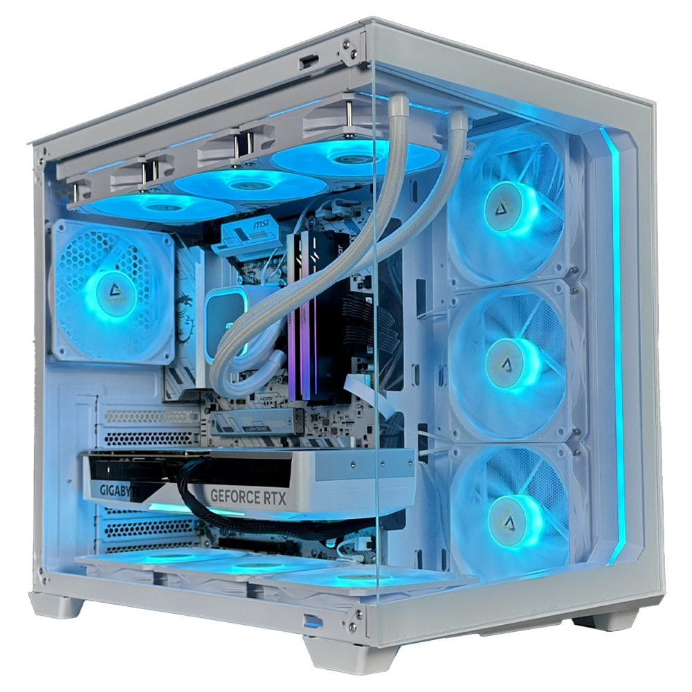 EGEMONE VS3 PRIME - Pc gaming Ryzen 7 9800X3D, RTX 5070 12GB WHITE, Ram 32Gb 6000Mhz Ddr5, SSD NVMe 1000Gb, Dissipatore a Liquido 360mm WHITE, Windows 11Pro