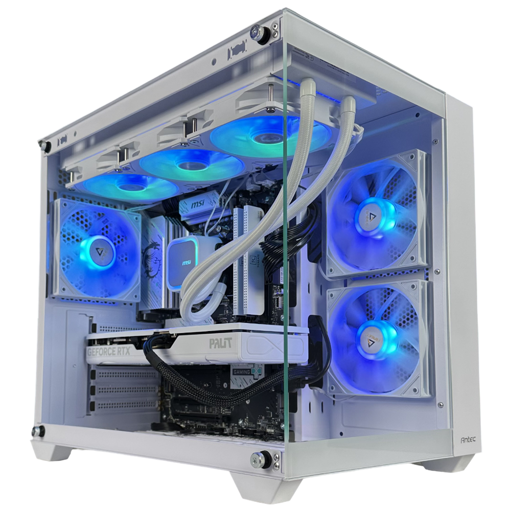 EGEMONE VS1 - Pc gaming Ryzen 7 7700X, RTX 5070 12GB WHITE, Ram 32Gb 6000Mhz Ddr5 WHITE, SSD NVMe 1000Gb, Dissipatore a Liquido 360mm WHITE, Windows 11 Pro