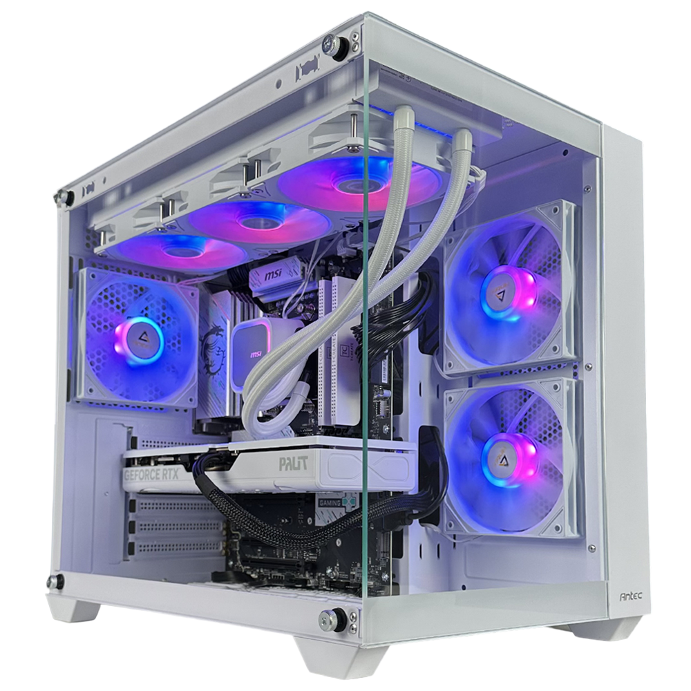 EGEMONE VS1 - Pc gaming Ryzen 7 7700X, RTX 5070 12GB WHITE, Ram 32Gb 6000Mhz Ddr5 WHITE, SSD NVMe 1000Gb, Dissipatore a Liquido 360mm WHITE, Windows 11 Pro