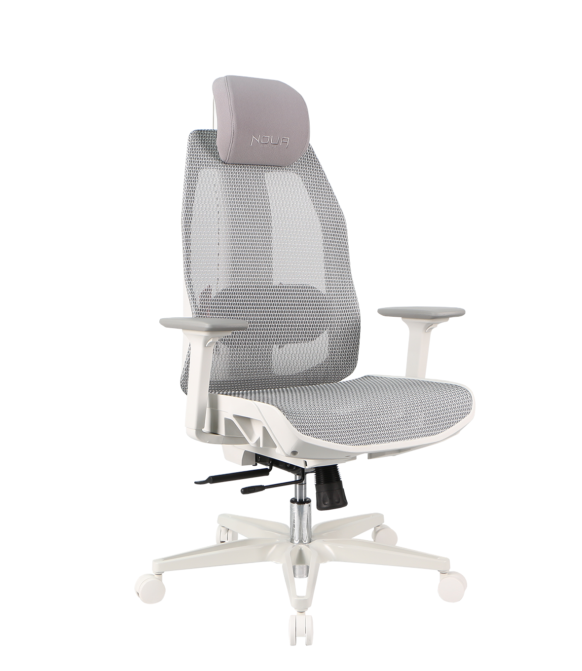 NOUA SOUL MESH BIANCA – Sedia Gaming Ergonomica con Schienale in Mesh, Braccioli 3D e Supporto Lombare