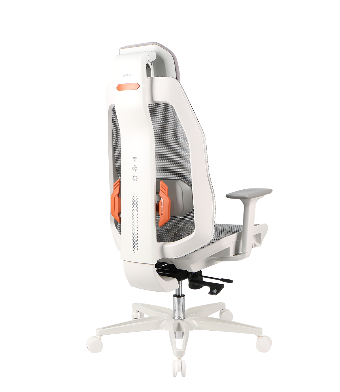 NOUA SOUL MESH BIANCA – Sedia Gaming Ergonomica con Schienale in Mesh, Braccioli 3D e Supporto Lombare