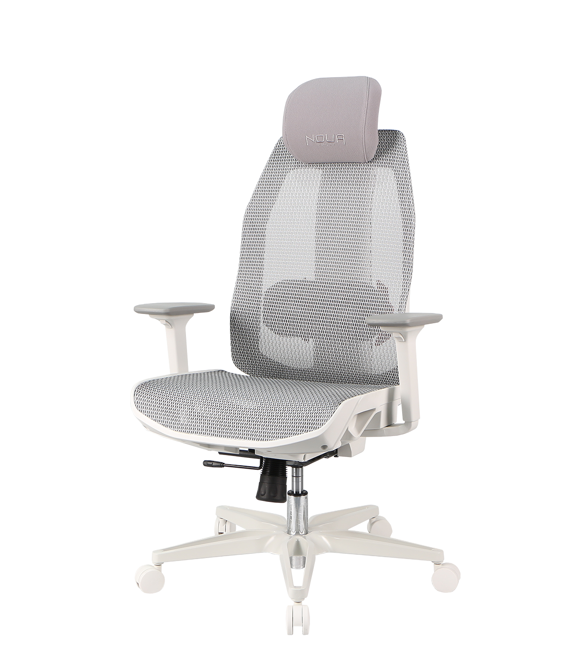 NOUA SOUL MESH BIANCA – Sedia Gaming Ergonomica con Schienale in Mesh, Braccioli 3D e Supporto Lombare