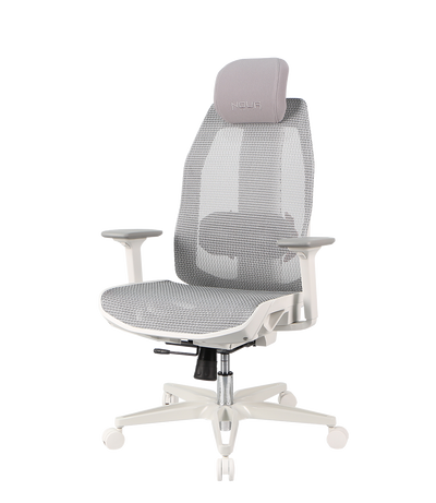 NOUA SOUL MESH BIANCA – Sedia Gaming Ergonomica con Schienale in Mesh, Braccioli 3D e Supporto Lombare