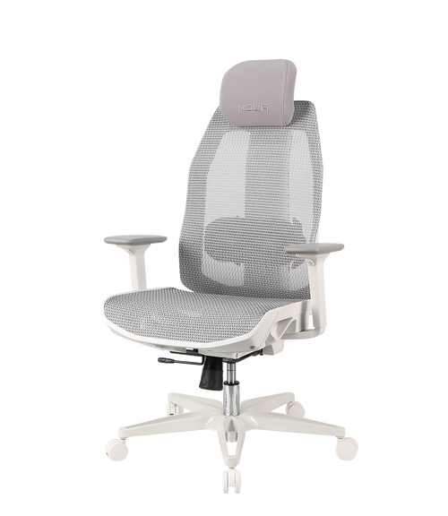 NOUA SOUL MESH BIANCA – Sedia Gaming Ergonomica con Schienale in Mesh, Braccioli 3D e Supporto Lombare