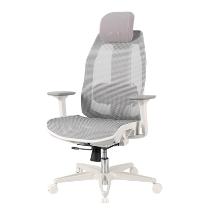 NOUA SOUL MESH BIANCA – Sedia Gaming Ergonomica con Schienale in Mesh, Braccioli 3D e Supporto Lombare