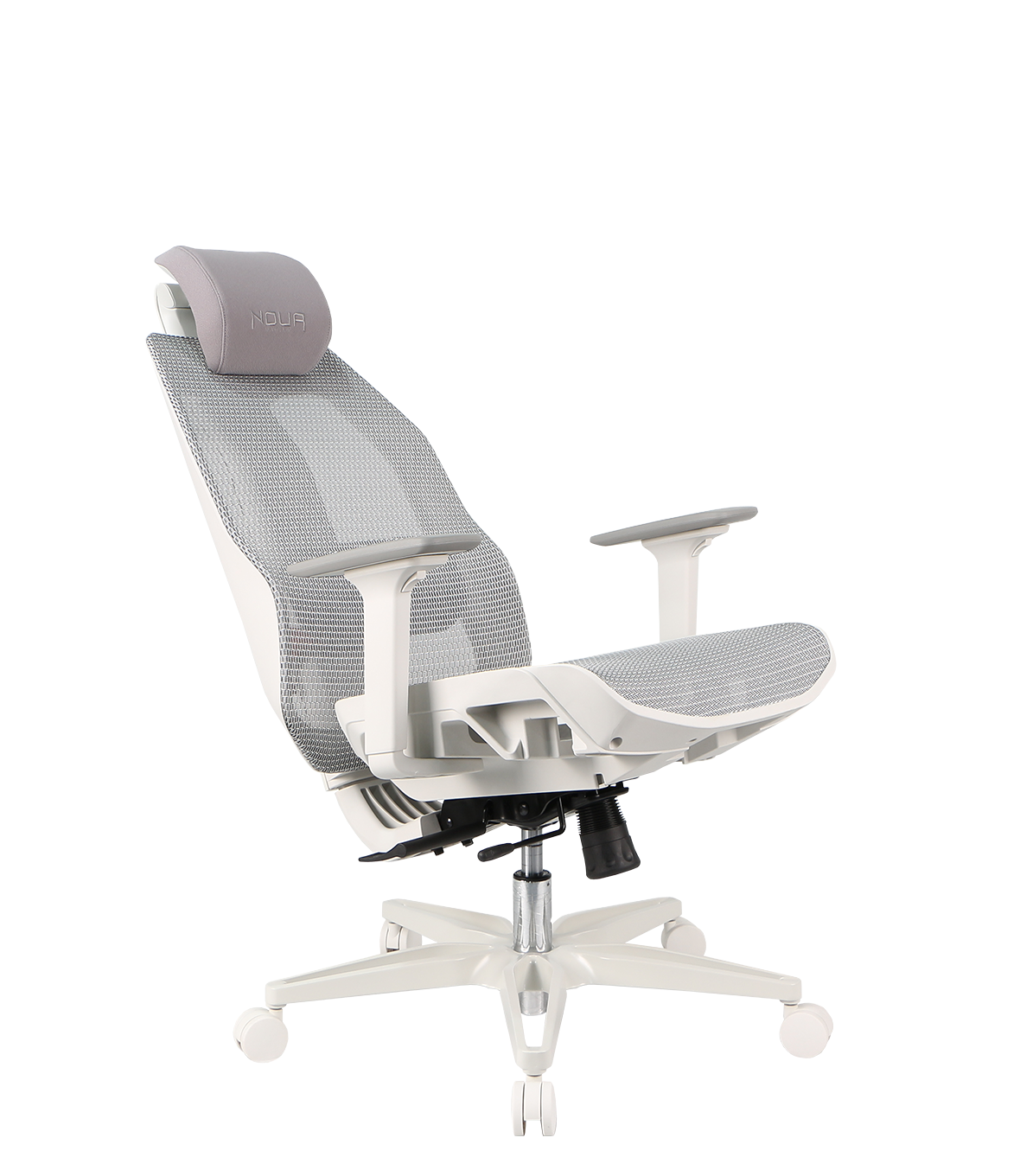 NOUA SOUL MESH BIANCA – Sedia Gaming Ergonomica con Schienale in Mesh, Braccioli 3D e Supporto Lombare