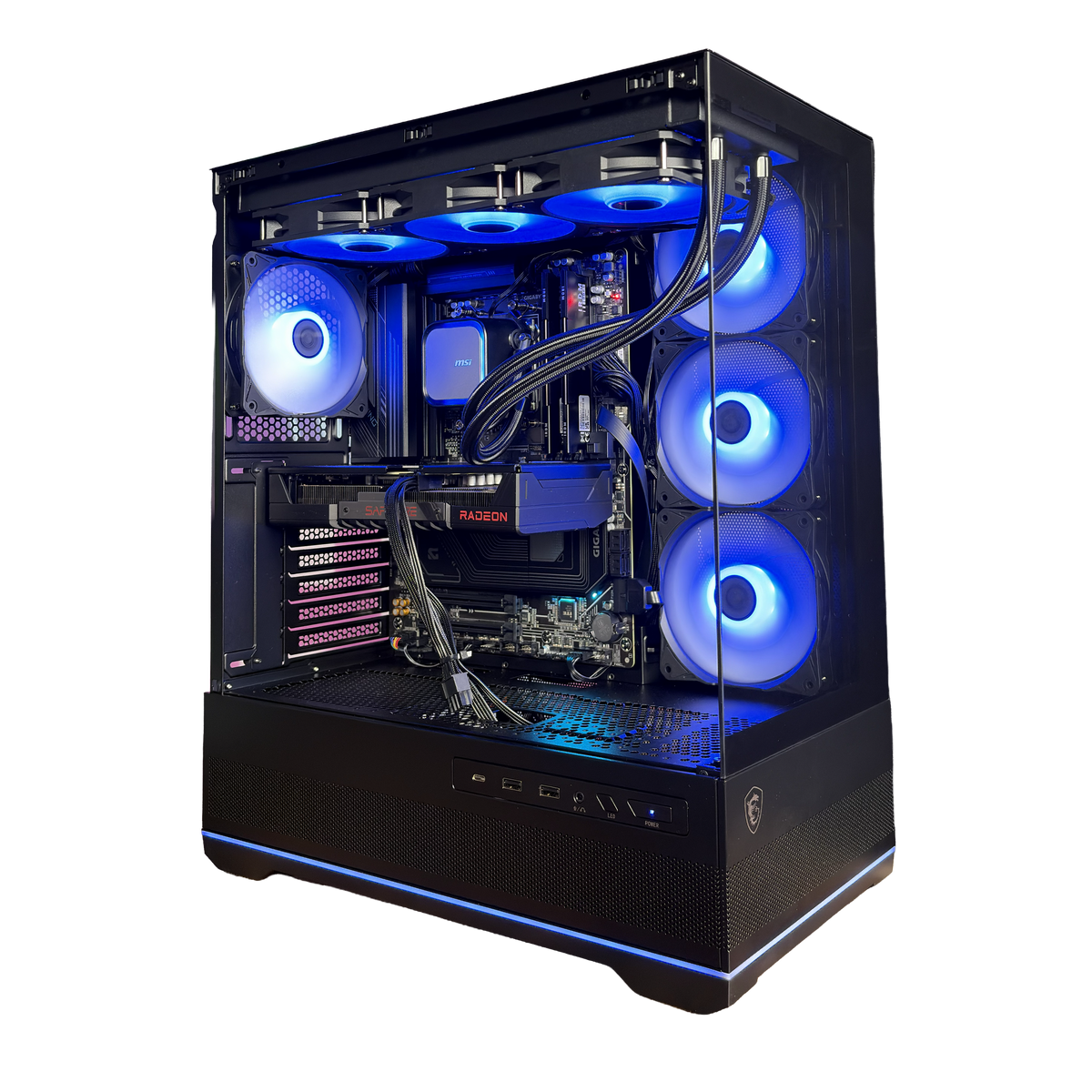 GLADIO G2 - Pc gaming Ryzen 5 7500X3D, RX 9060 XT 16GB, Ram 32Gb 6000Mhz Ddr5, SSD NVMe 1000Gb, Dissipatore a Liquido 360mm, Windows 11 Pro
