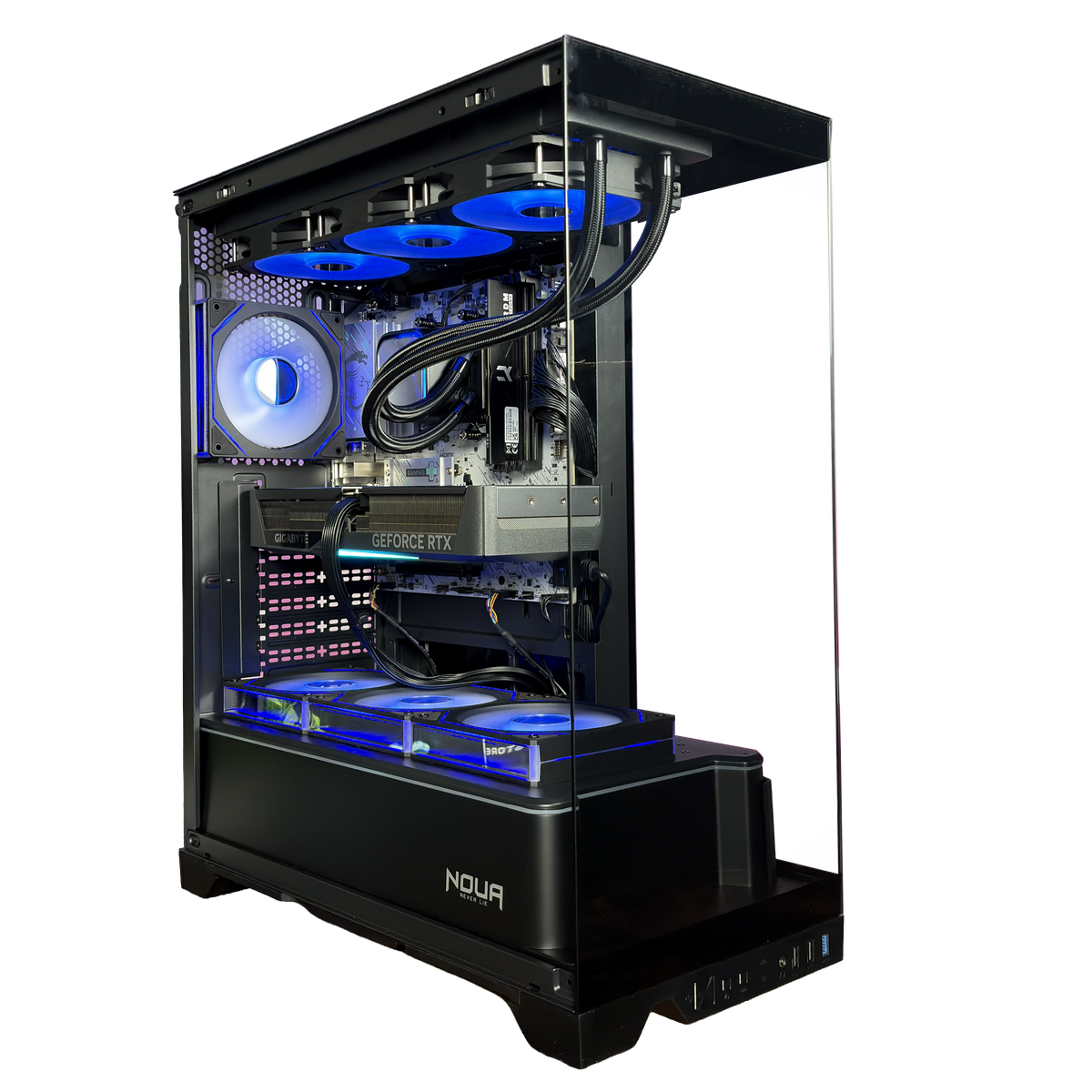 EGEMONE V11 - Pc gaming Ryzen 5 7500F, RTX 5070 12GB, Ram 16Gb 6000Mhz Ddr5, SSD NVMe 1000Gb, Dissipatore a Liquido 360mm, Windows 11 Pro