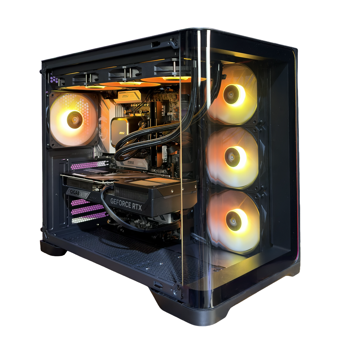 EGEMONE V10 - Pc gaming Ryzen 7 9700X, RX 9070 XT 16GB, Ram 32Gb 6000Mhz Ddr5, SSD NVMe 1000Gb, Dissipatore a Liquido 360mm, Windows 11 Pro