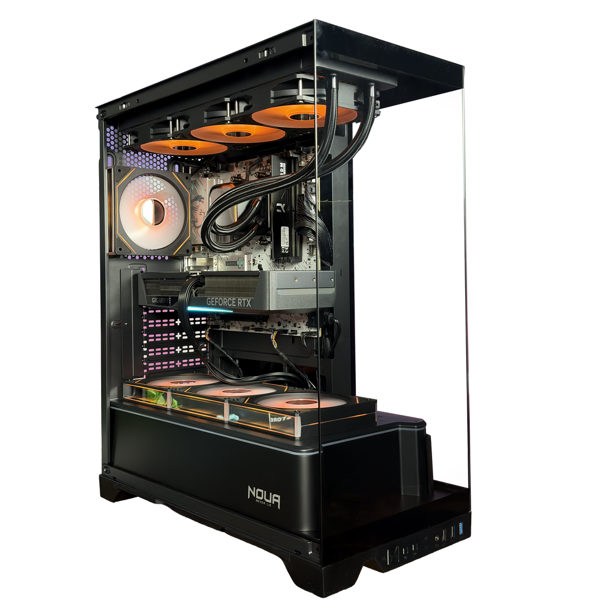 EGEMONE V11 - Pc gaming Ryzen 5 7500F, RTX 5070 12GB, Ram 16Gb 6000Mhz Ddr5, SSD NVMe 1000Gb, Dissipatore a Liquido 360mm, Windows 11 Pro