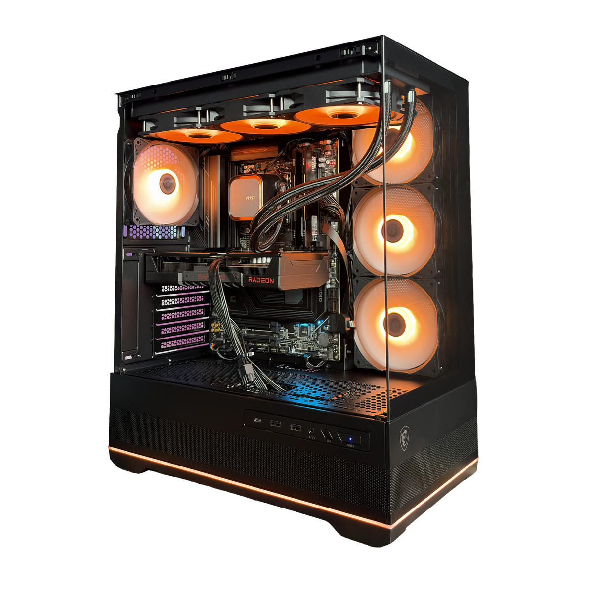 GLADIO G2 - Pc gaming Ryzen 5 7500X3D, RX 9060 XT 16GB, Ram 32Gb 6000Mhz Ddr5, SSD NVMe 1000Gb, Dissipatore a Liquido 360mm, Windows 11 Pro