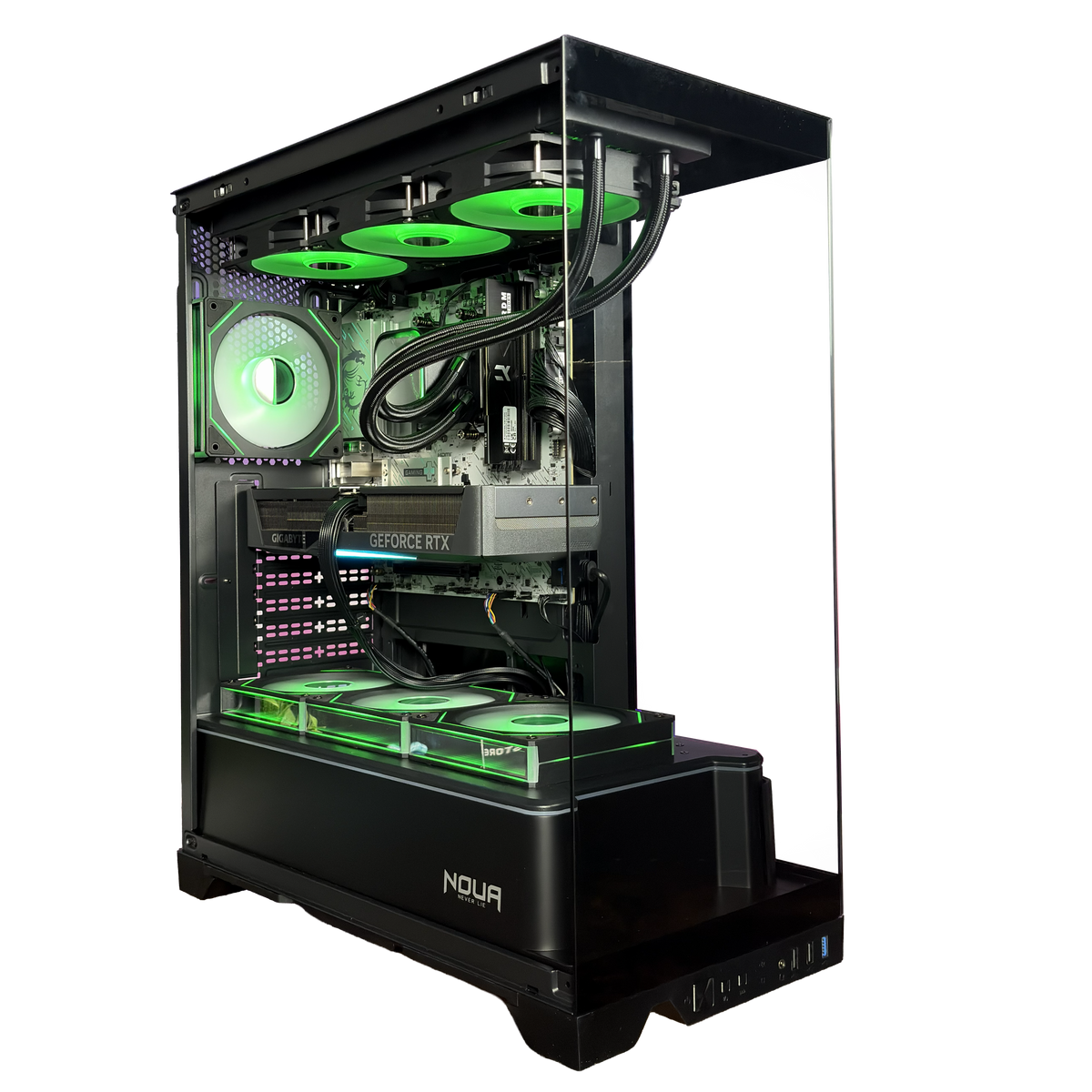 EGEMONE V11 - Pc gaming Ryzen 5 7500F, RTX 5070 12GB, Ram 16Gb 6000Mhz Ddr5, SSD NVMe 1000Gb, Dissipatore a Liquido 360mm, Windows 11 Pro