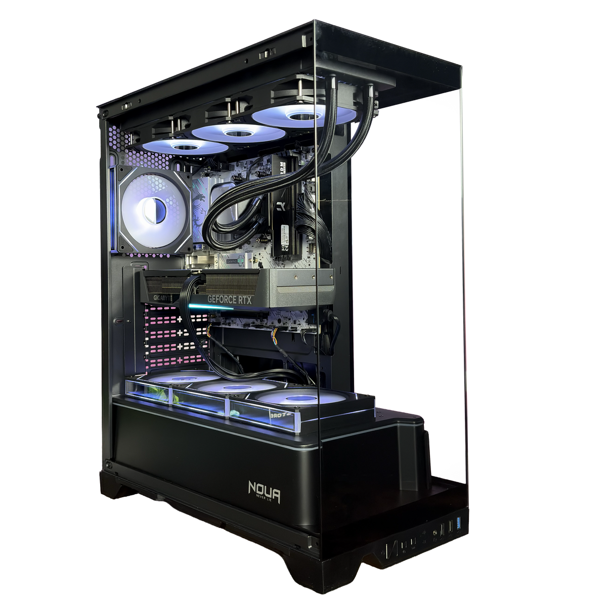 EGEMONE V11 - Pc gaming Ryzen 5 7500F, RTX 5070 12GB, Ram 16Gb 6000Mhz Ddr5, SSD NVMe 1000Gb, Dissipatore a Liquido 360mm, Windows 11 Pro