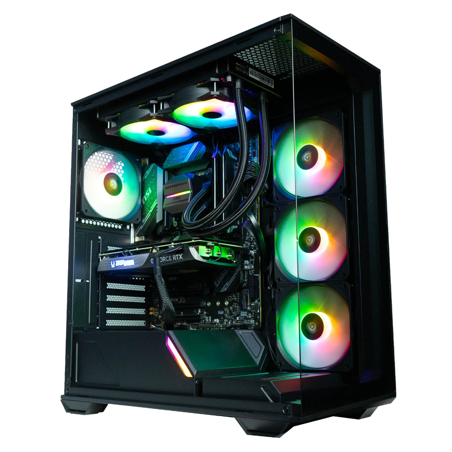 EGEMONE V4 - Pc gaming Ryzen 5 9600X, RX 7800XT 16GB, Ram 32Gb 6000Mhz Ddr5, SSD NVMe 1000Gb, Dissipatore a Liquido 240mm, Windows 11 Pro
