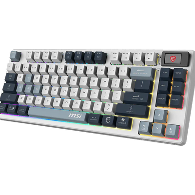 Tastiera Gaming MSI FORGE GK600 TKL Wireless Sky Meccanica Switch Lineari Hot-Swap RGB Bluetooth 2.4GHz USB-C Display 1.06" Batteria 4000mAh