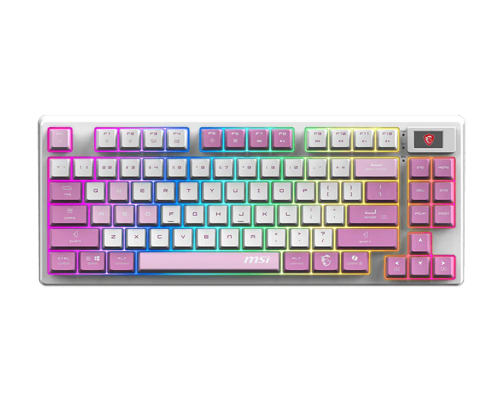 Tastiera Gaming MSI FORGE GK600 TKL Wireless Violet Meccanica Switch Lineari Hot-Swap RGB Bluetooth 2.4GHz USB-C Display 1.06" Batteria 4000mAh