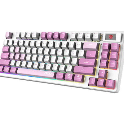 Tastiera Gaming MSI FORGE GK600 TKL Wireless Violet Meccanica Switch Lineari Hot-Swap RGB Bluetooth 2.4GHz USB-C Display 1.06" Batteria 4000mAh